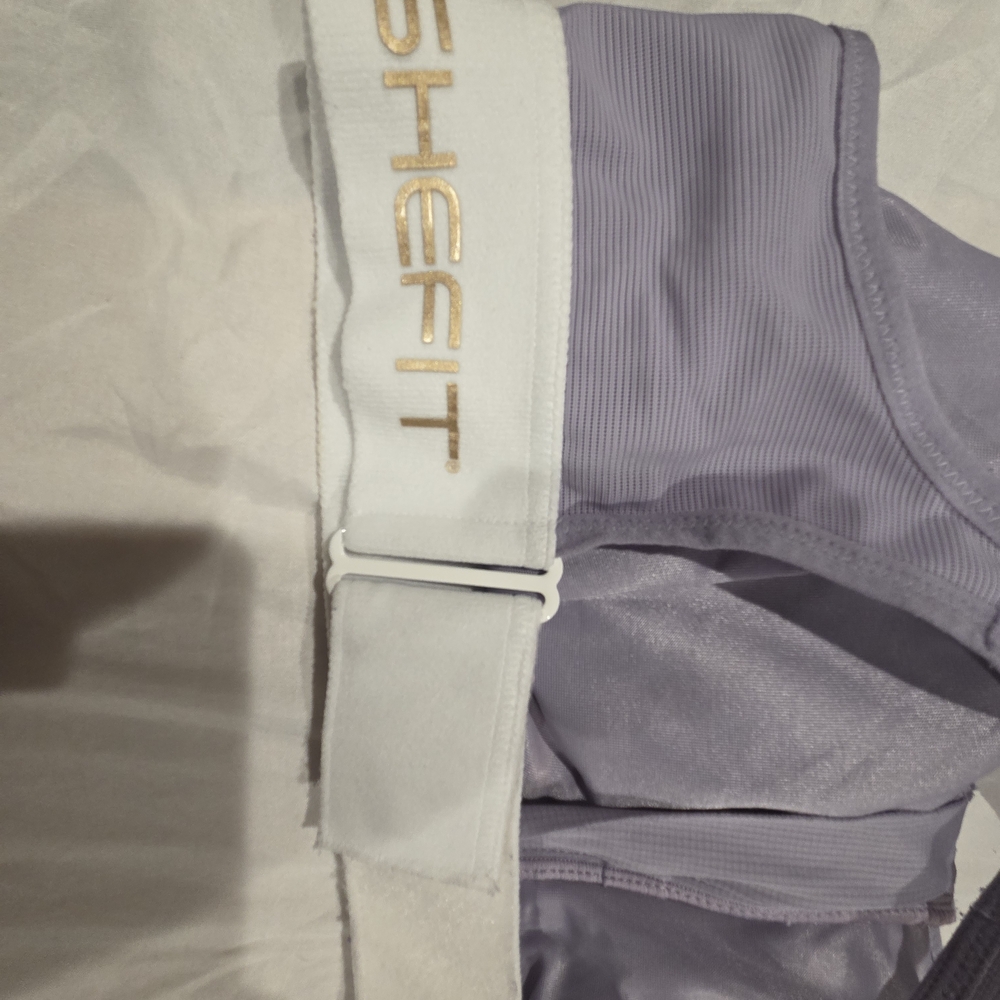 SHEFIT Cross-Back Sports Bras - Black and Light Purple - Picture 8 of 16
